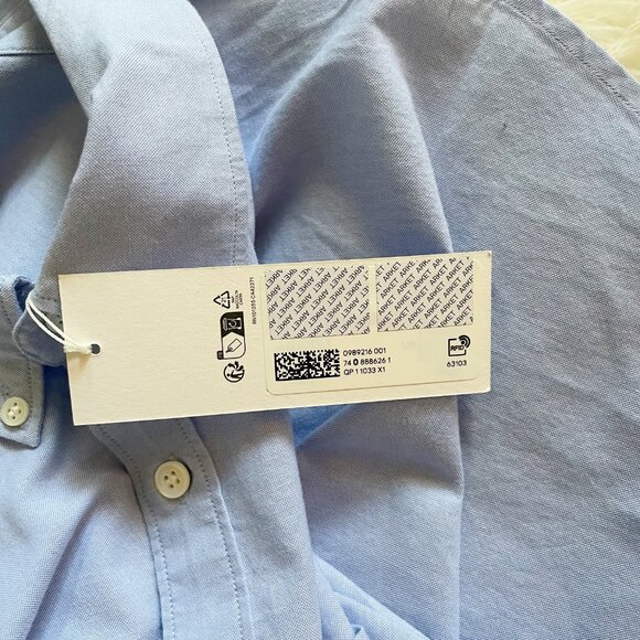 NEW Arket Light Blue Regular Fit Cotton Oxford Long Sleeve Button Shirt - Picture 12 of 12